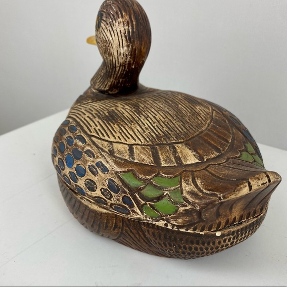 Vintage 1970s Porcelain Duck Candy Dish Hand Painted - Picture 5 of 14